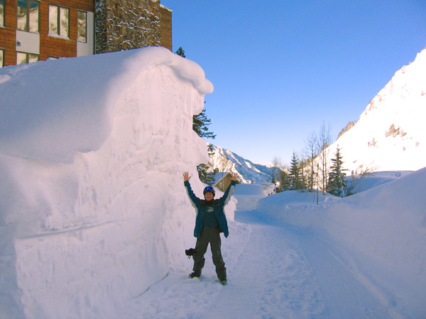 Dane, standing in front of a giant snow drift in Alta, Utah, 2006