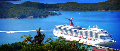 The Carnival Glory cruise ship docked at St. Thomas, U.S. Virgin Islands, Winter 2005