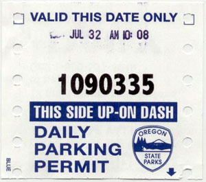 Daily Parking Permit: July 32, 2004