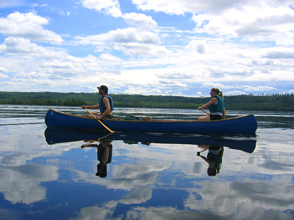 Paddling a still morning on Gunflint Lake